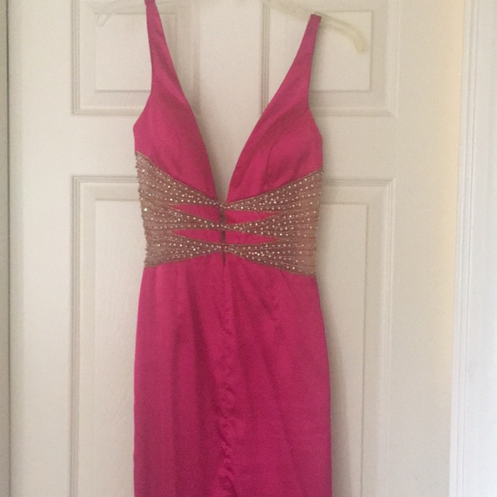 Sherri Hill hot pink prom dress size 6